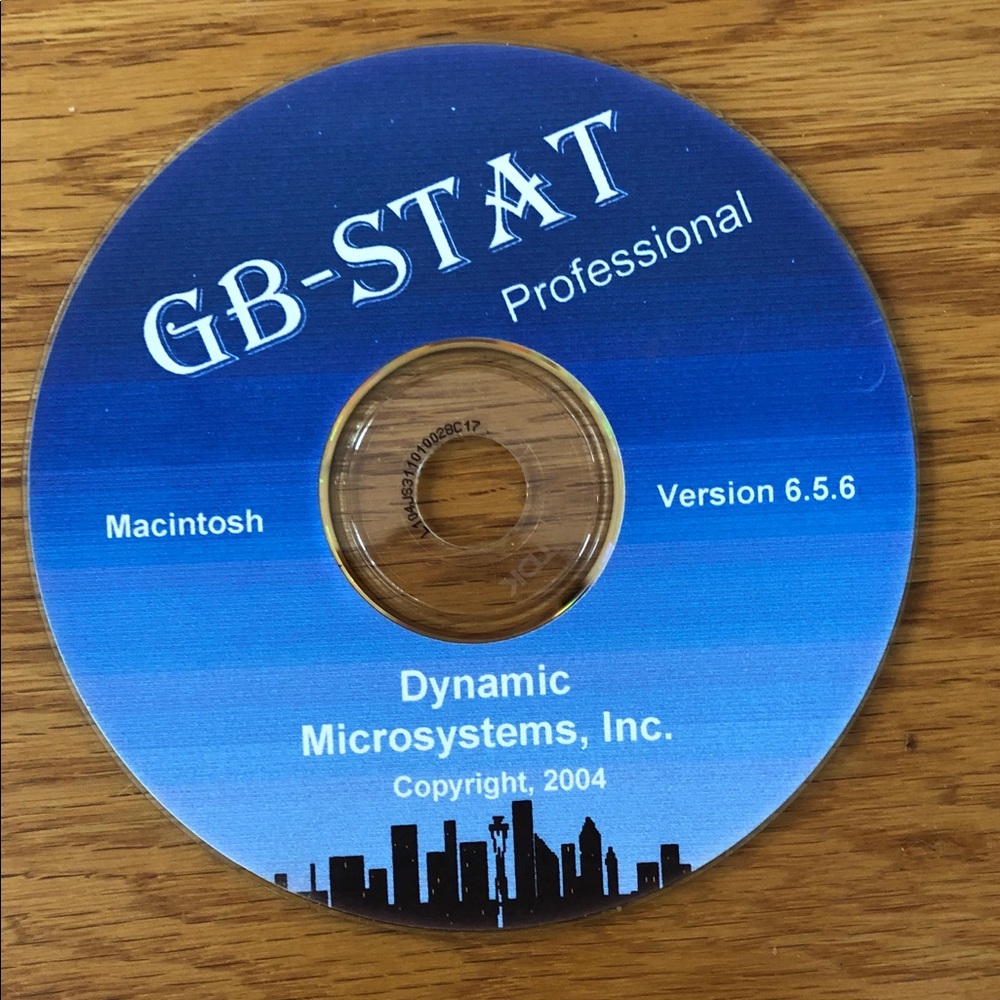 GB-STAT Professional Version 6.5.6 - Blue Macintosh Software Disc